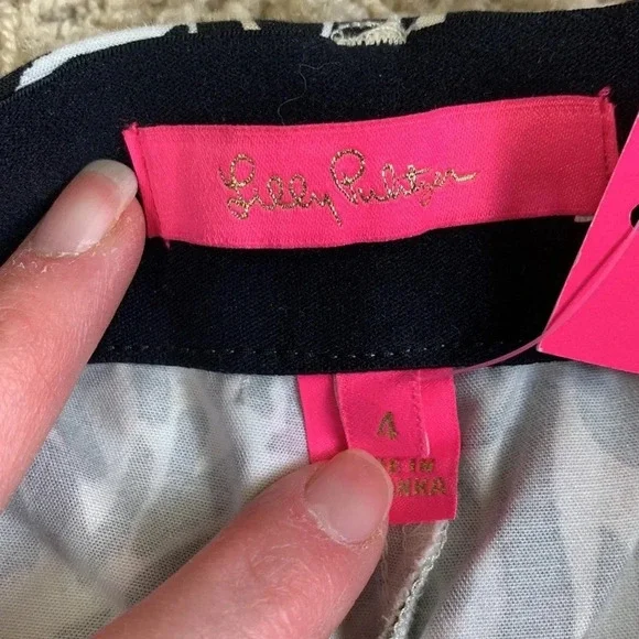 NWT Lilly Pulitzer Kelly stretch pant in onyx can you zee me sz 4